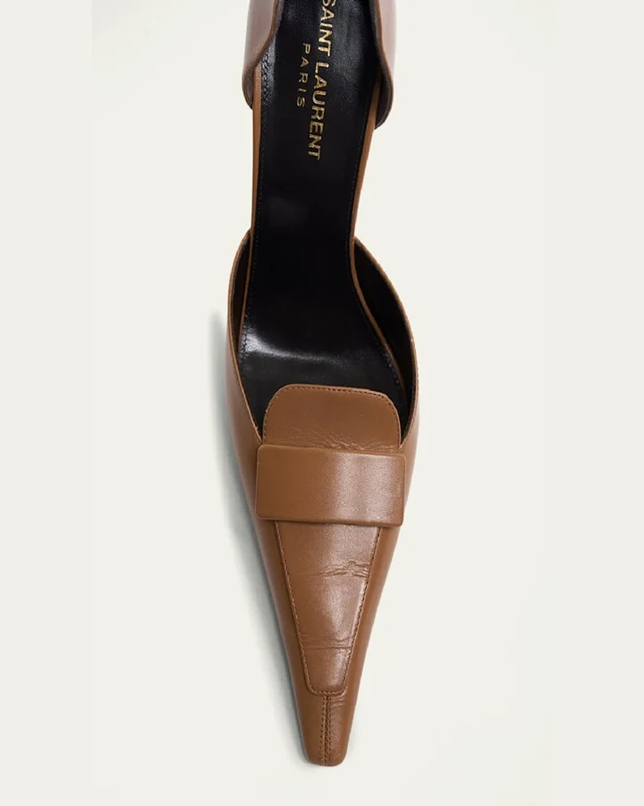 Leather D'Orsay Loafer Pumps - Image 2