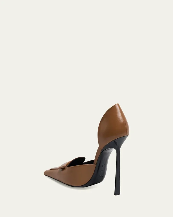 Leather D'Orsay Loafer Pumps - Image 3