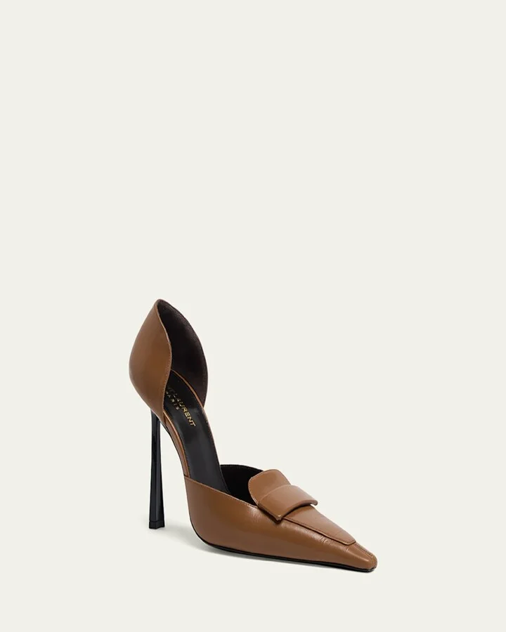 Leather D'Orsay Loafer Pumps - Image 4