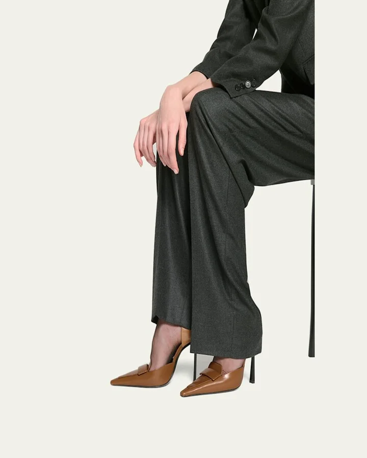 Leather D'Orsay Loafer Pumps - Image 5