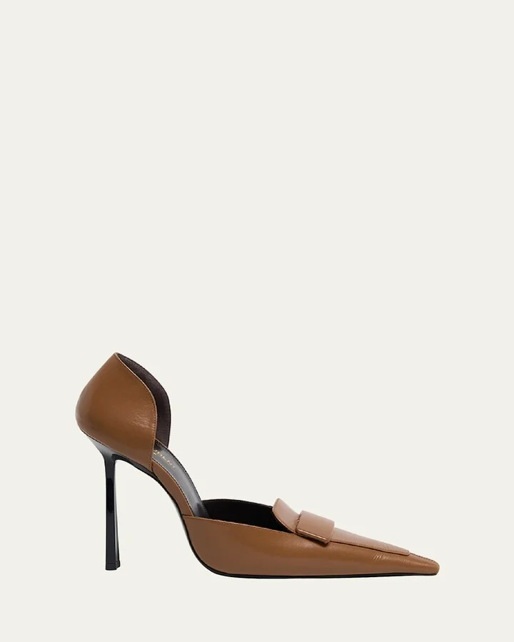 Leather D'Orsay Loafer Pumps
