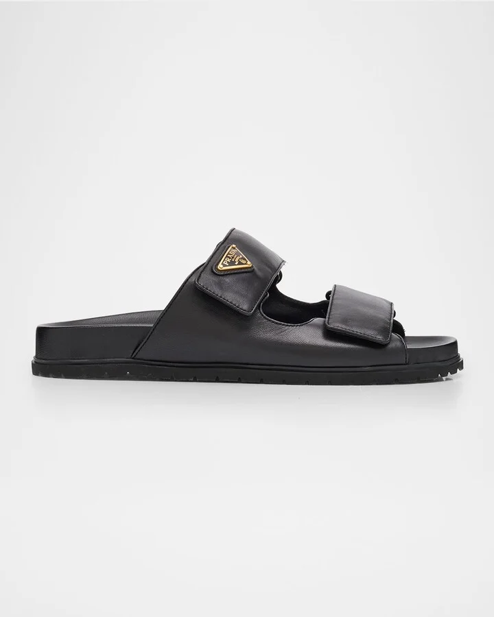 Leather Double-Grip Slide Sandals