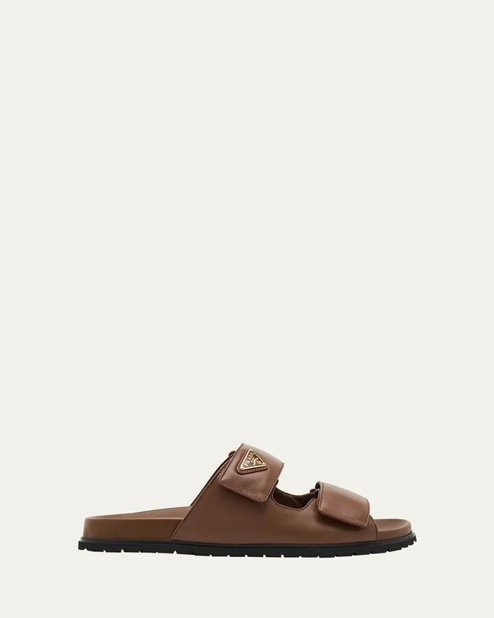 Leather Double-Grip Slide Sandals
