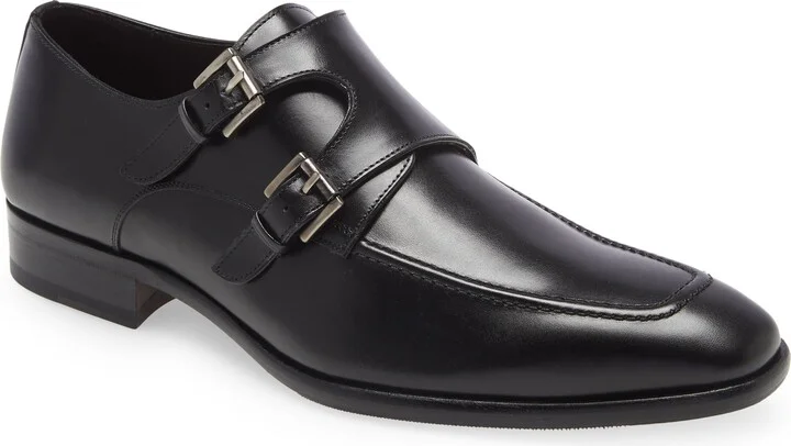 Leather Double Monk Strap Shoe