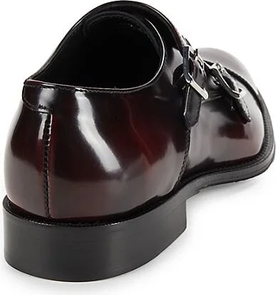 Leather Double Monk Strap Shoes - Image 3
