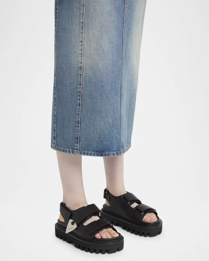 Leather Dual-Grip Platform Sandals - Image 4