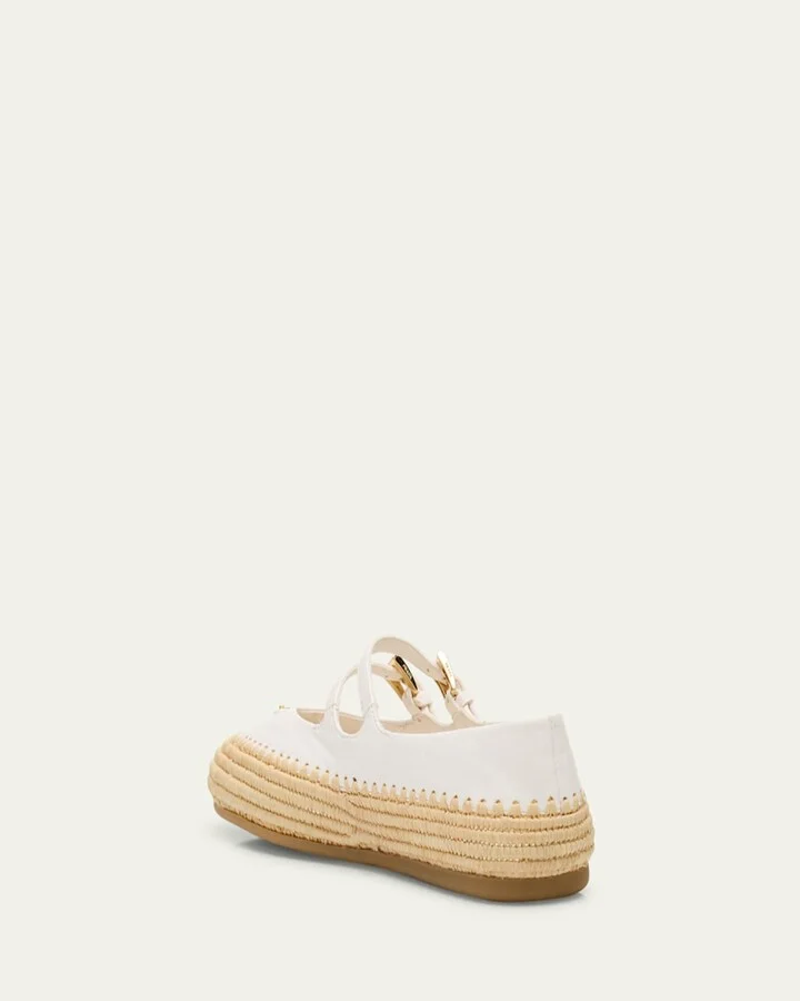 Leather Dual Mary Jane Ballerina Espadrilles - Image 2