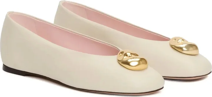 Leather Embellished Ballet Flats - Image 2