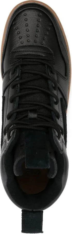 Leather Embossed-Logo High-Top Sneakers - Image 4