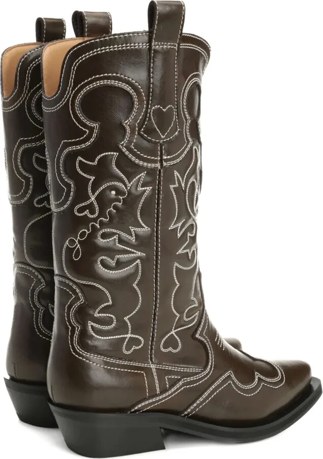 Leather Embroidered Boots - Image 3