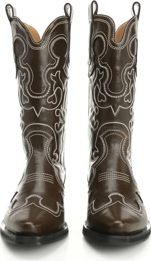 Leather Embroidered Boots - Image 4