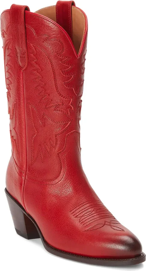 Leather Embroidered Cowboy Boots - Image 2