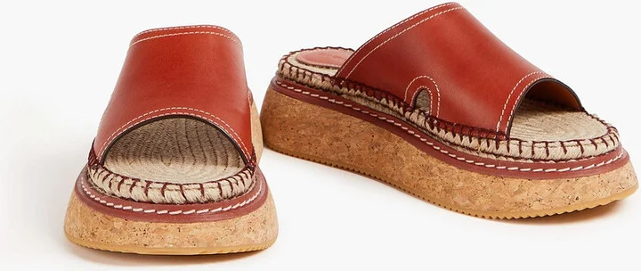 Leather espadrille slides - Image 2