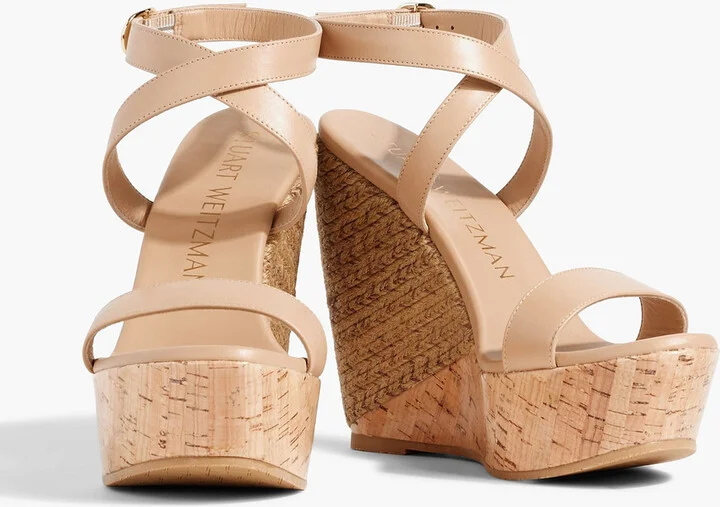 Leather espadrille wedge sandals - Image 2