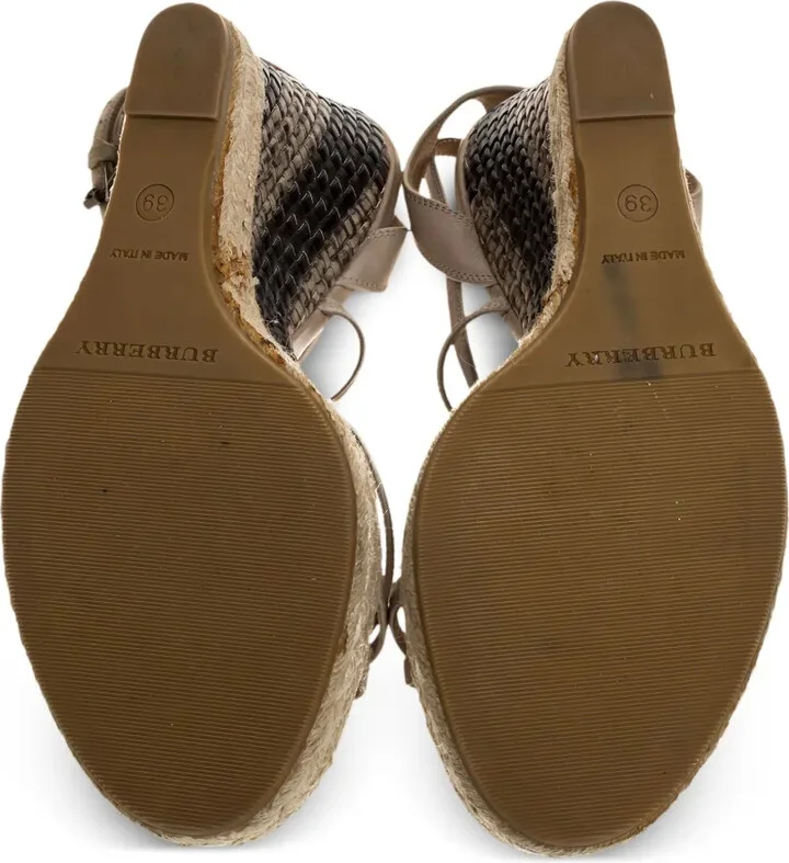 Leather Espadrille Wedge Sandals - Image 3