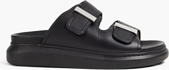 Leather exaggerated-sole sandals