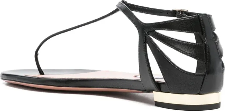 Leather Fan-Cut Sandals - Image 3