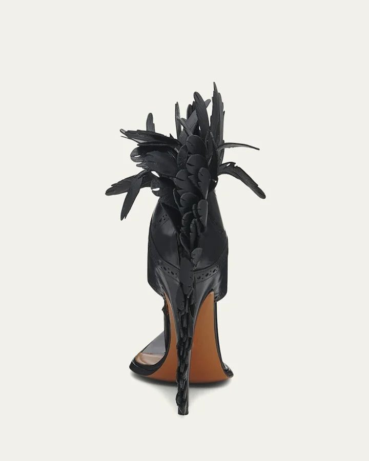 Leather Feather Thong Sandals - Image 5