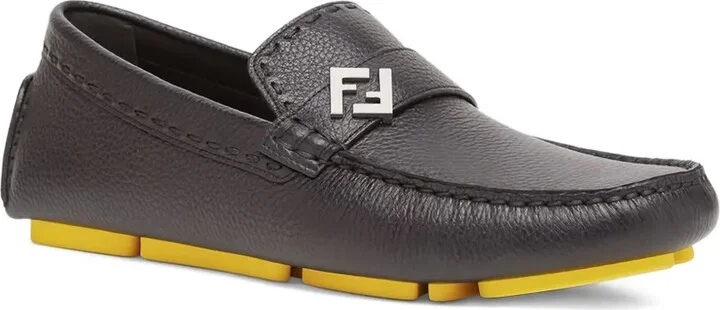 leather FF logo loafers - Image 2