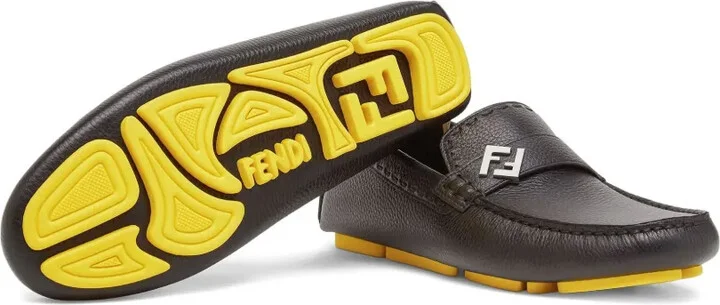 leather FF logo loafers - Image 5