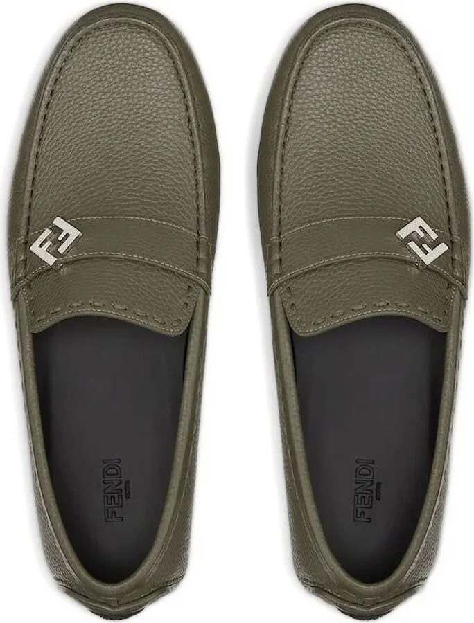 leather FF logo loafers - Image 3