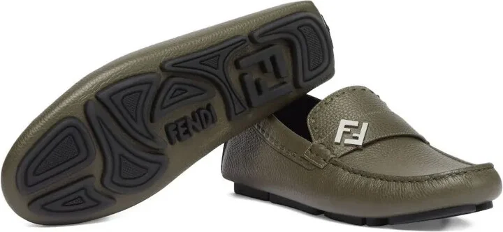 leather FF logo loafers - Image 4
