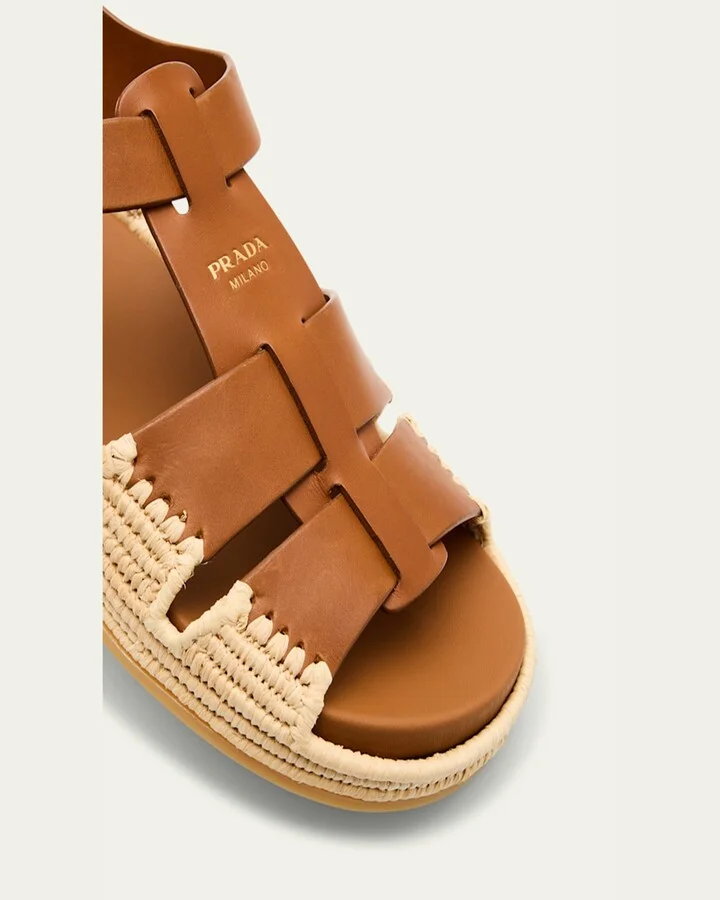 Leather Fisherman Espadrille Sandals - Image 5