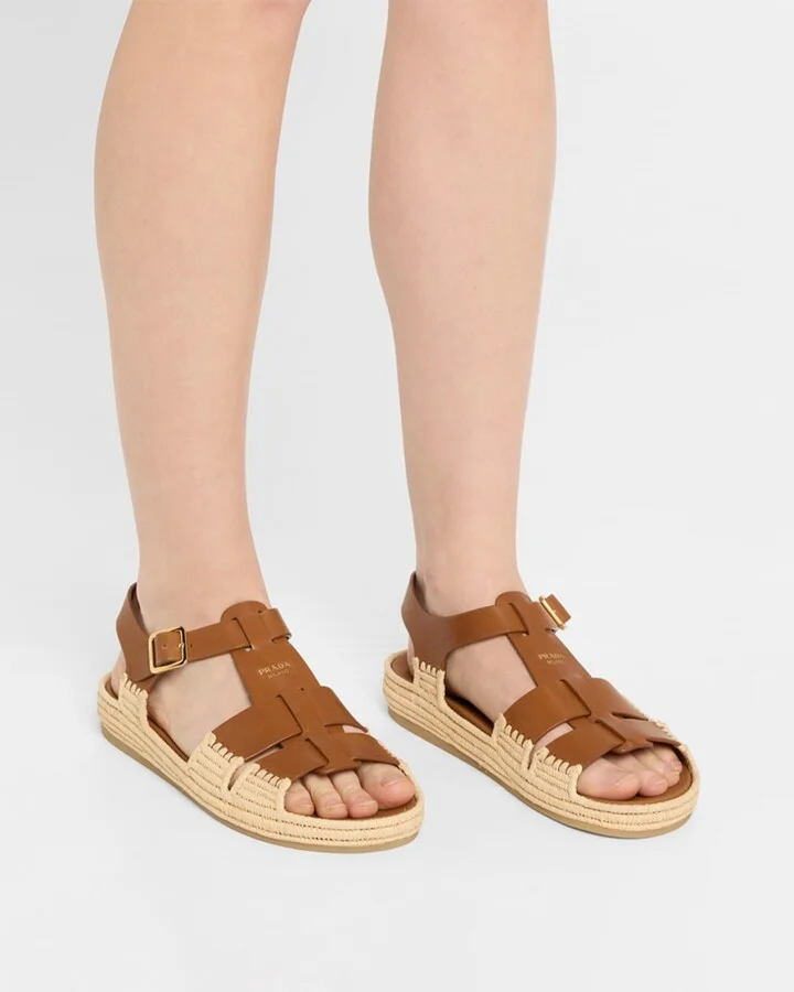 Leather Fisherman Espadrille Sandals - Image 3