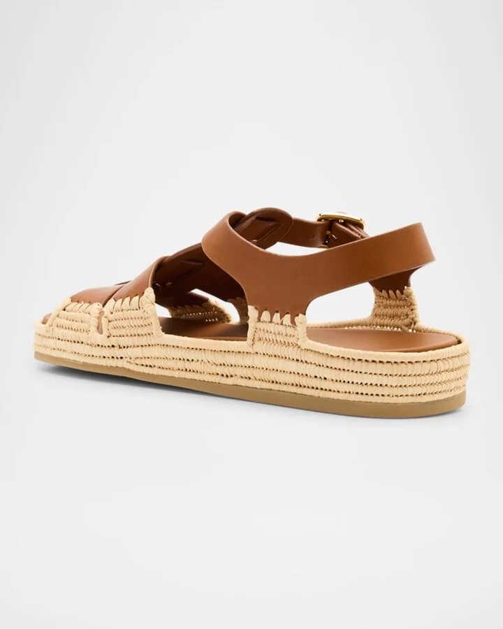Leather Fisherman Espadrille Sandals - Image 4