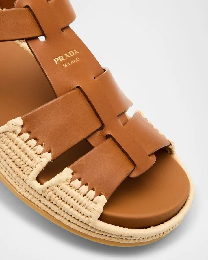 Leather Fisherman Espadrille Sandals - Image 5