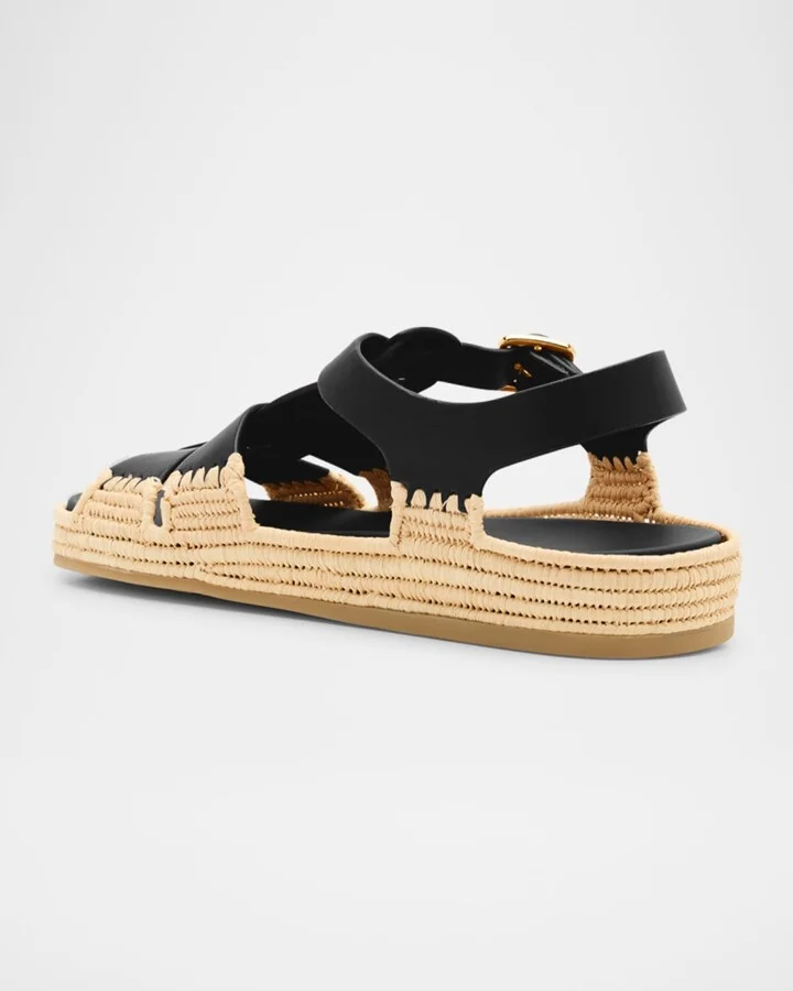 Leather Fisherman Espadrille Sandals - Image 6