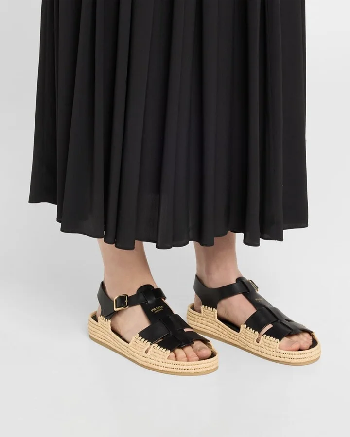 Leather Fisherman Espadrille Sandals - Image 9