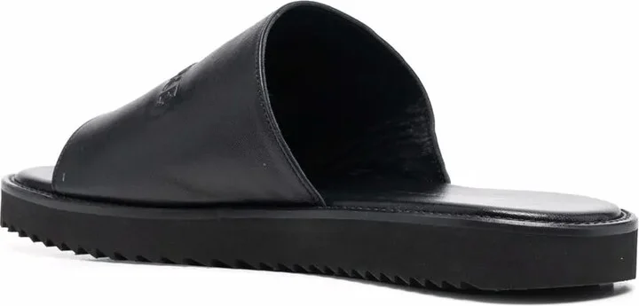 Leather Flat Gummy Sandals - Image 3