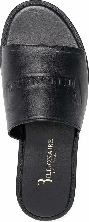 Leather Flat Gummy Sandals - Image 4