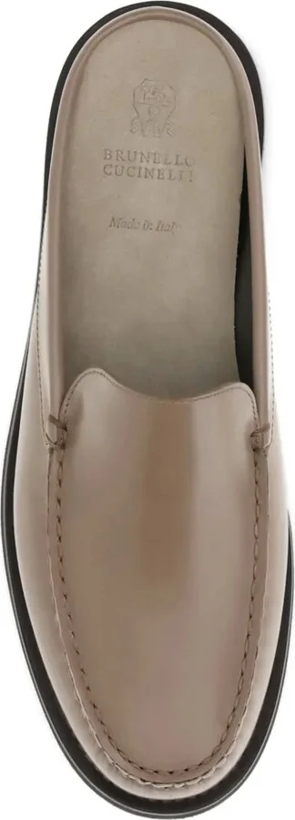 Leather Flat Mules - Image 3