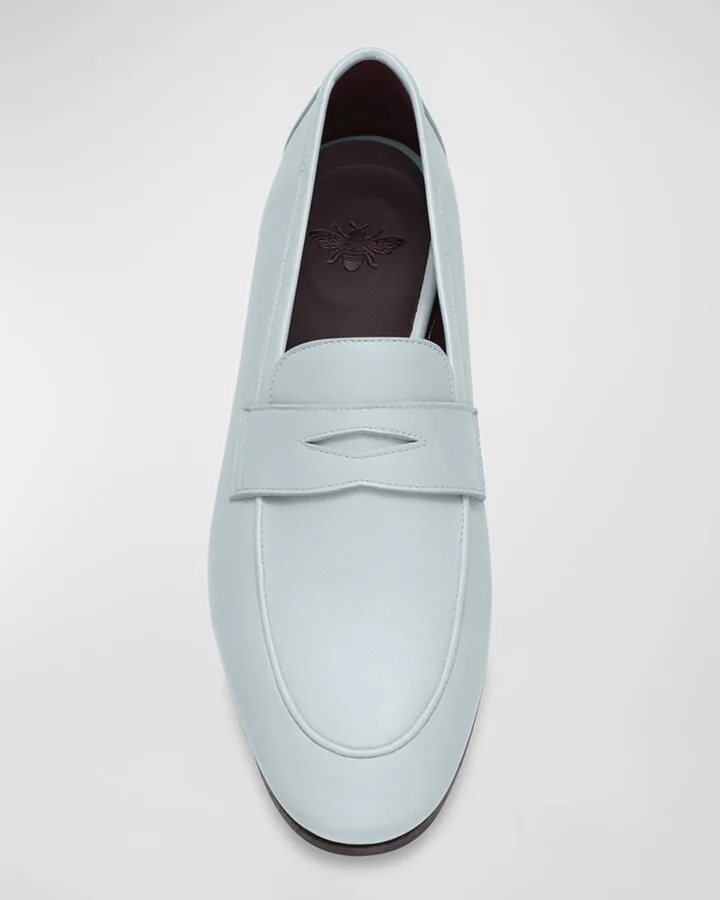 Leather Flat Penny Loafers - Image 2