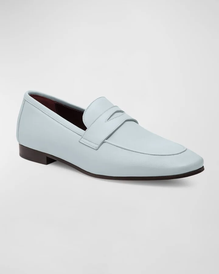 Leather Flat Penny Loafers - Image 7