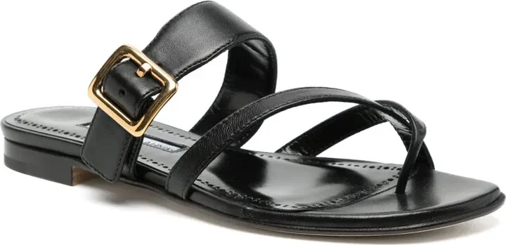 Leather Flat Sandals - Image 2