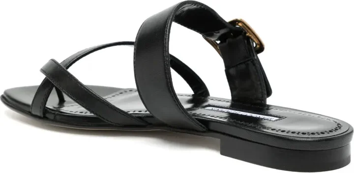 Leather Flat Sandals - Image 3