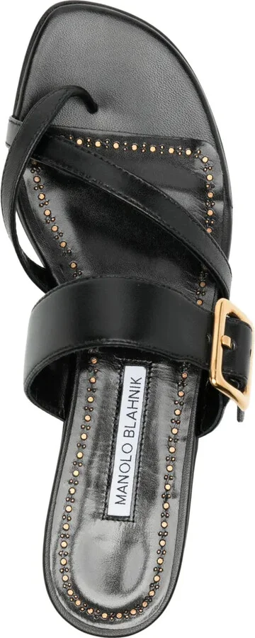 Leather Flat Sandals - Image 4