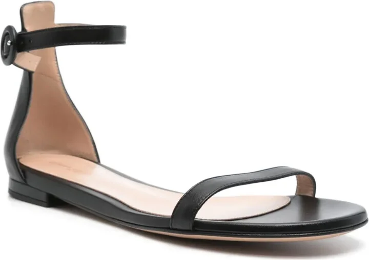 Leather Flat Sandals - Image 2