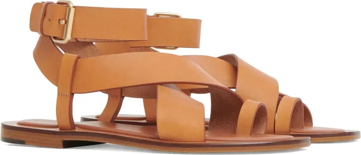 Leather Flat Sandals - Image 2