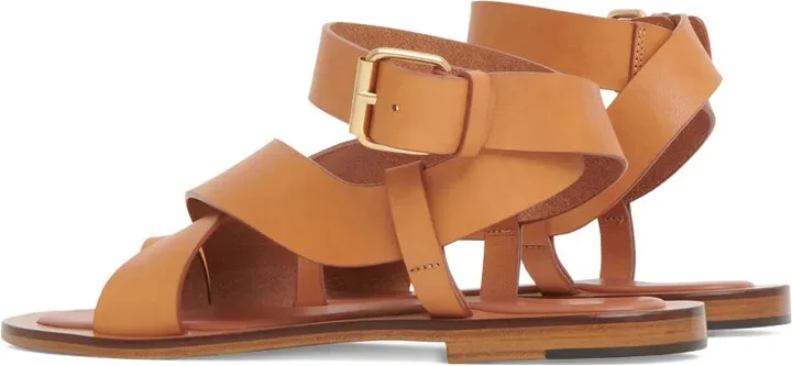 Leather Flat Sandals - Image 3