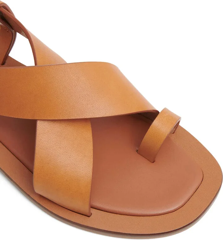 Leather Flat Sandals - Image 4
