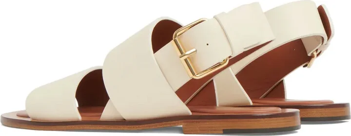 Leather Flat Sandals - Image 3