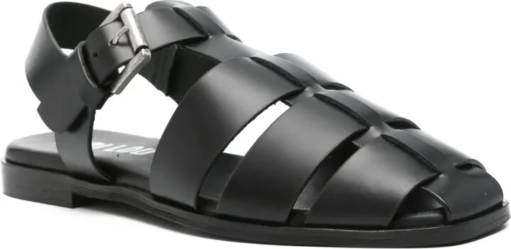 Leather Flat Sandals - Image 2