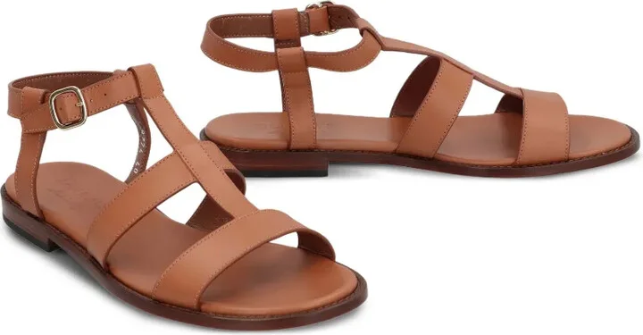 Leather Flat Sandals - Image 2