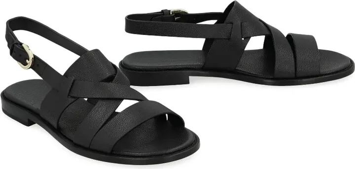 Leather Flat Sandals - Image 2