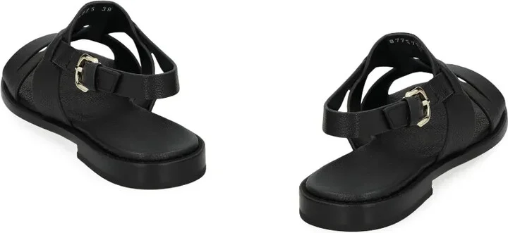 Leather Flat Sandals - Image 3