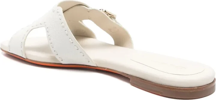 Leather Flat Sandals - Image 3